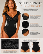 Outerwear-Ready Lace Short Sleeve Shapewear Bodysuit