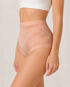 4-Pack High Waist Front Crossover Floral Lace Breathable Panties