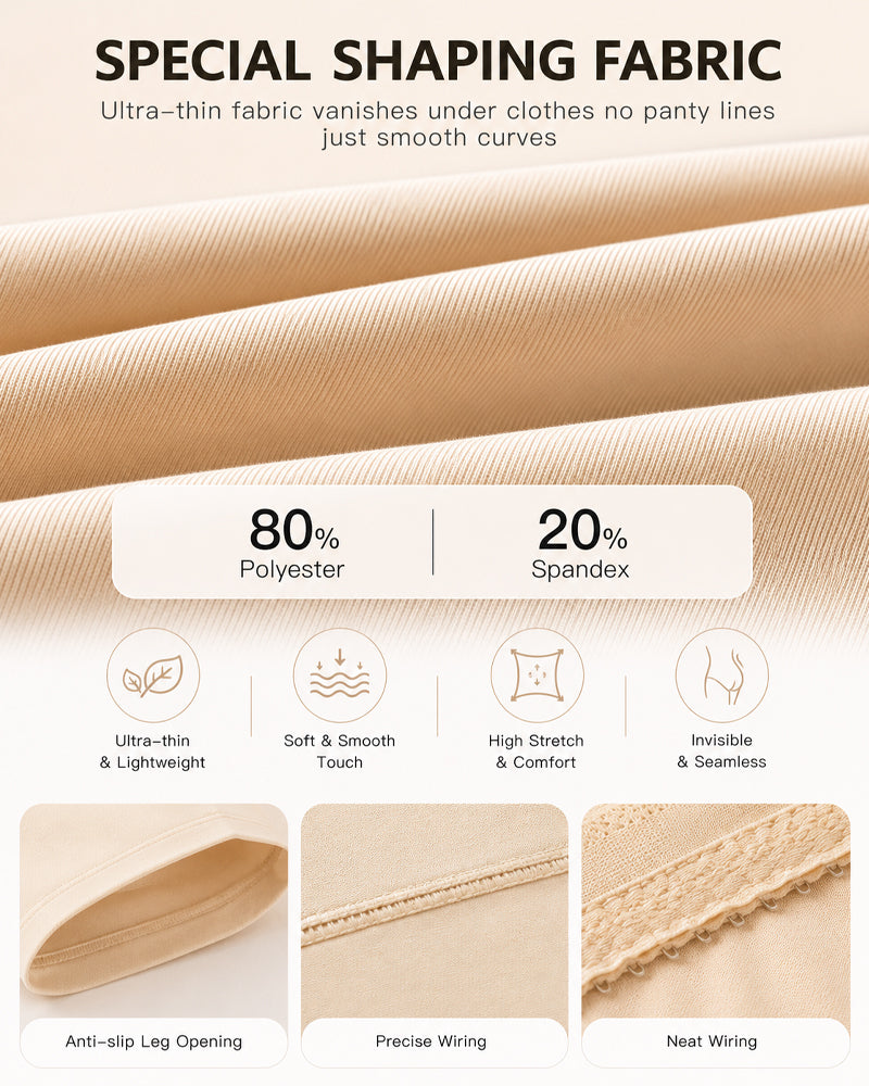 High Waist Tummy Control Hook-eye Hip-enhancing Shaping Shorts