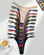 Cotton Threaded T-Pants Women's Low Waist Hip Lifting Fitness High Fork Fashionable Thong