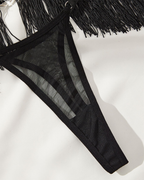 Women’s Sexy Tassel Mesh Sheer Hollow-Out Lingerie Set