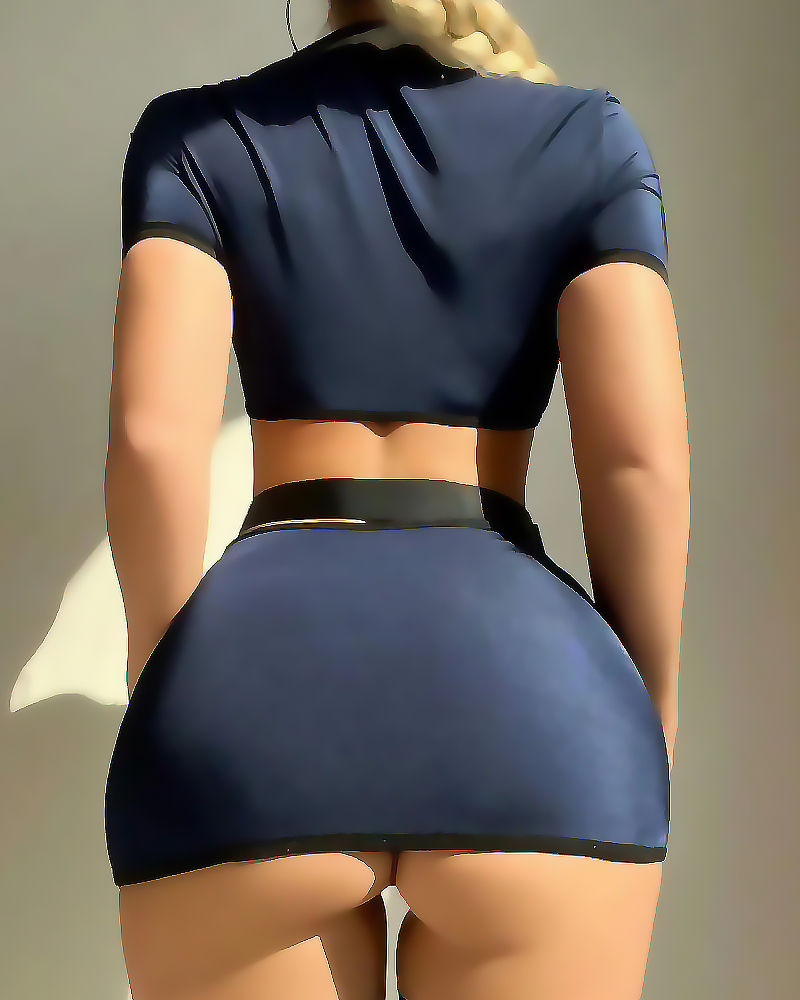 Sexy Police Officer Cosplay Lingerie Set
