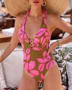 Bandeau Colorblock Detachable Shoulder Strap Swimsuit Set