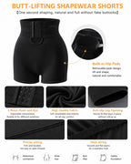 High Waist Tummy Control Hook-eye Hip-enhancing Shaping Shorts