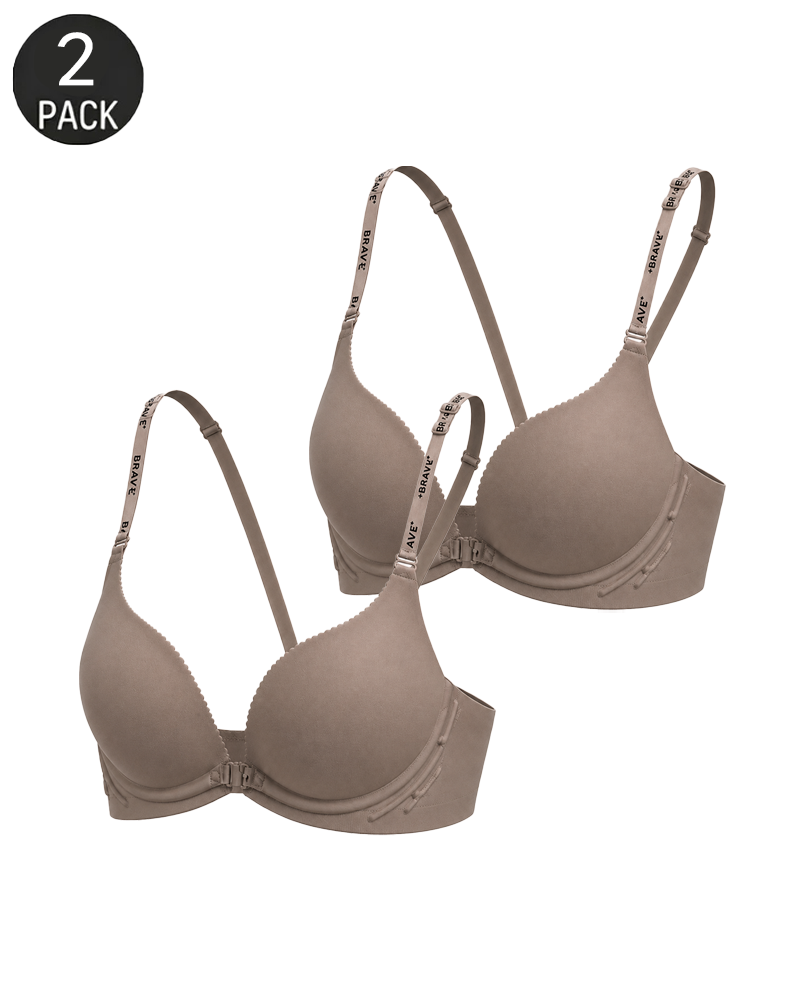 Front Closure Seamless Back-Smoothing Push-Up Bra