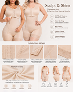 Full-Body Shapewear with Bust Support, Tummy Control & Side Zipper