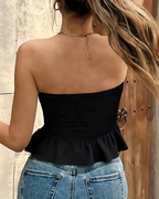 Bohemian Printed Vacation Floral Strapless Tube Top