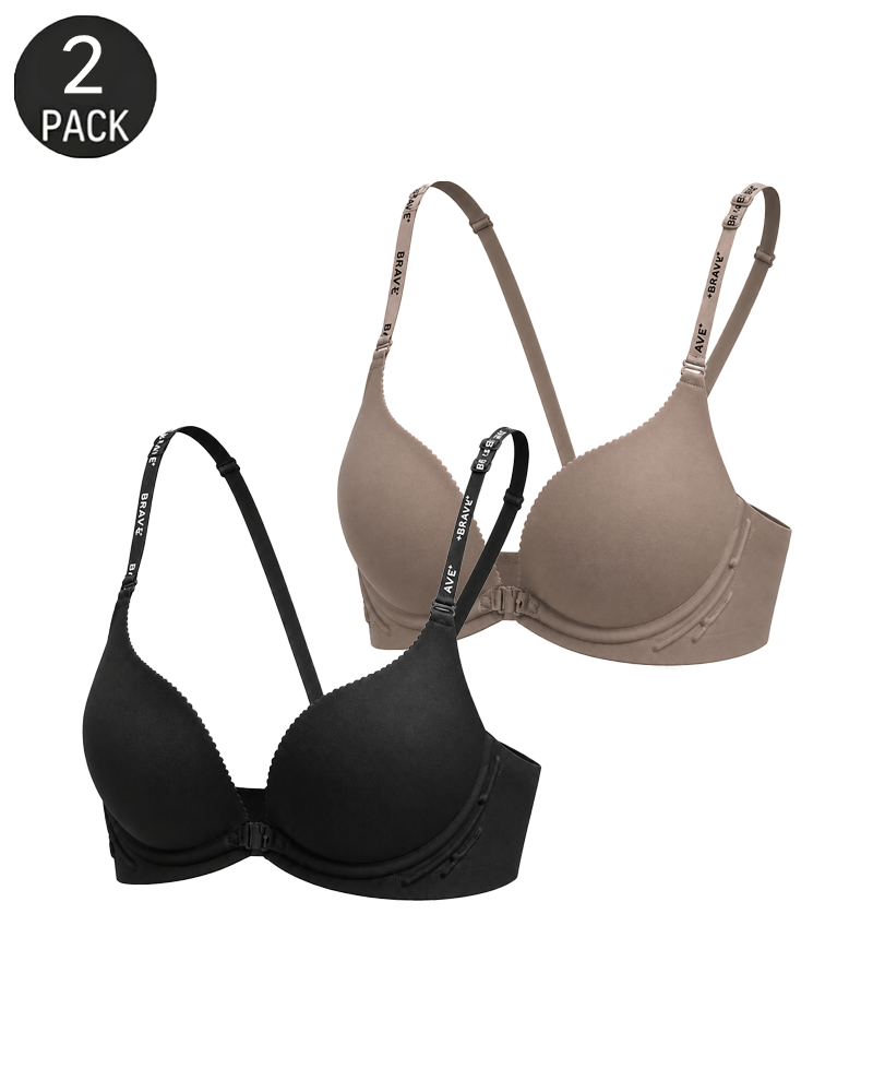 Front Closure Seamless Back-Smoothing Push-Up Bra