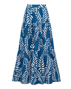 Sling Blue Tassel Leaves Print Cut Out Swimsuit Set