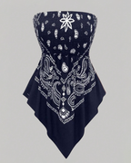 Bohemian Printed Vacation Floral Strapless Tube Top
