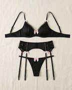 Sexy Bowknot Milk Silk Lingerie Set