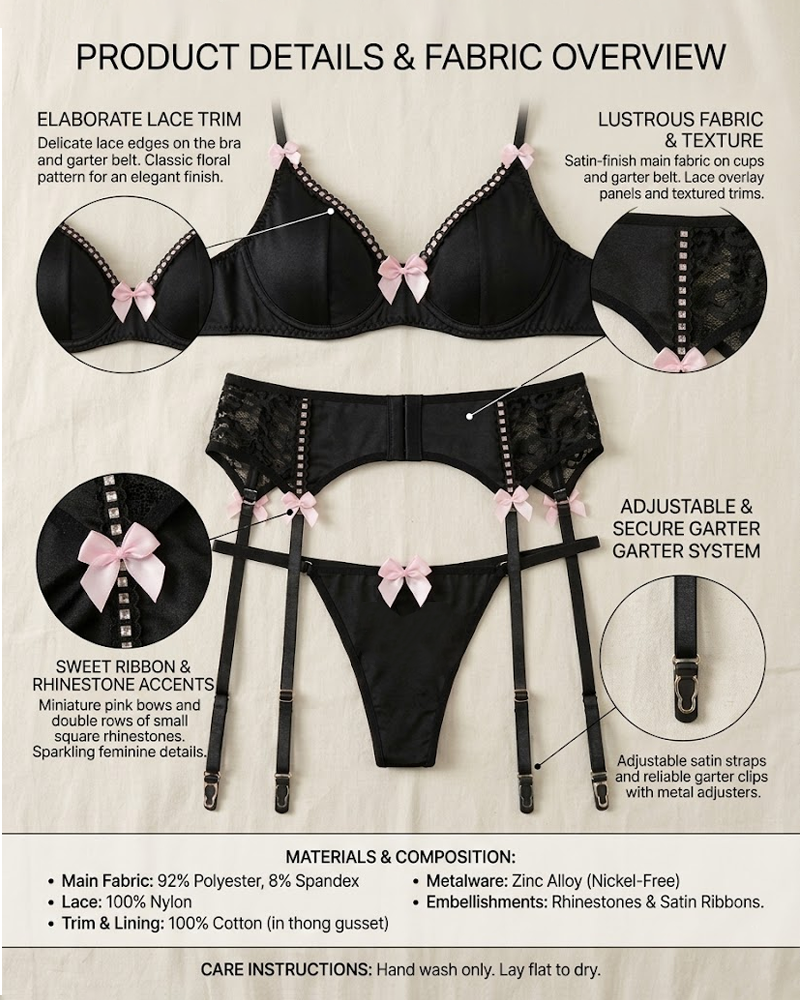Sexy Bowknot Milk Silk Lingerie Set