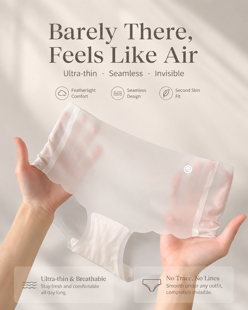 Ultra-Thin Ice Silk Antibacterial Seamless Panties