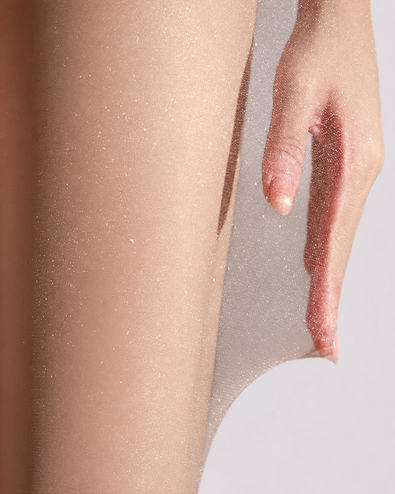 Two-Pairs Seamless Pearlescent Ultra-thin Shimmering Transparent Pantyhose