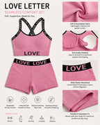 Casual Seamless Comfortable Letter Colorblock Underwear Set