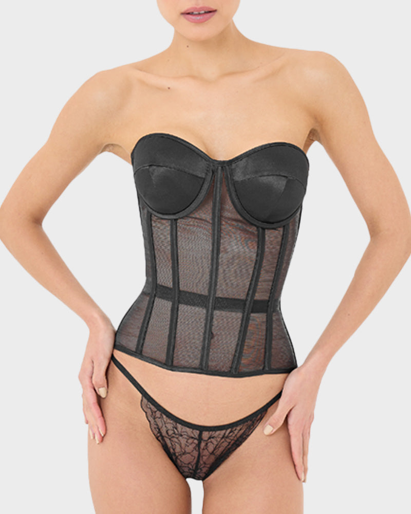 Sleek Mesh Supportive Push-Up Corset