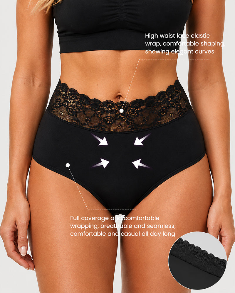5-Pack Lace Trim Cotton Seamless Panties
