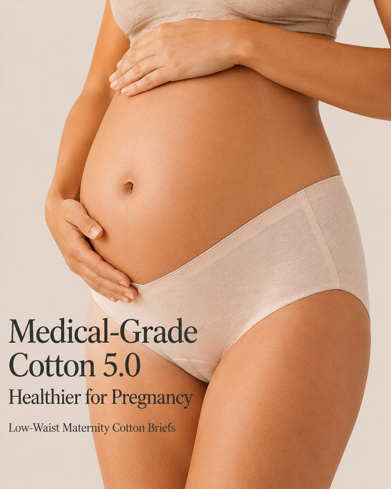 Multi-Pack Seamless Pure Cotton Low Waist V-Shaped Maternity Antibacterial Briefs