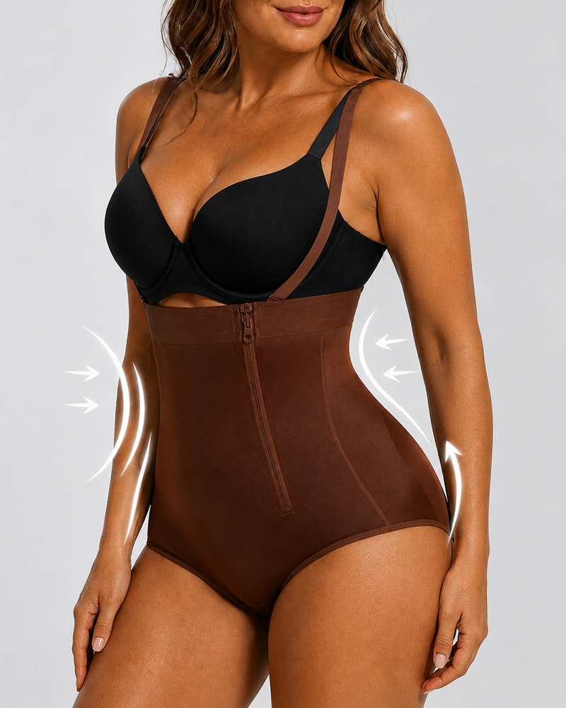 Highly Breathable High-Waisted Side-Zip Shapewear Bodysuits