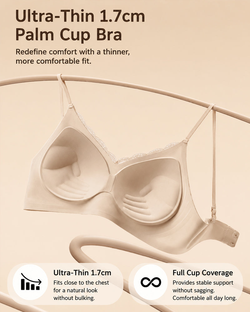 2-Pack Deep V Seamless Lace Trim Wire-Free Push-Up Bra