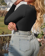 Square Neck Long Sleeve Bodysuits