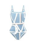 Trendy Letter Print Reversible One-Piece Swimsuit