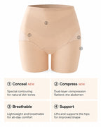 2-Pack High Waist Tummy Control Seamless Breathable Mesh Shaping Shorts