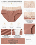 5-Pack Seamless Lace Cotton Antibacterial Crotch Panties