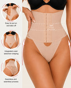 Front Closure Hook-eye Tummy Control Lace Shaping Panties