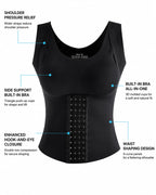 4-in-1 Seamless Front Closure Tummy Control Wire-Free Bra Crossback Shaping Vest