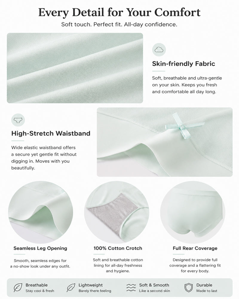 5-Pack Seamless Lyocell Breathable Briefs