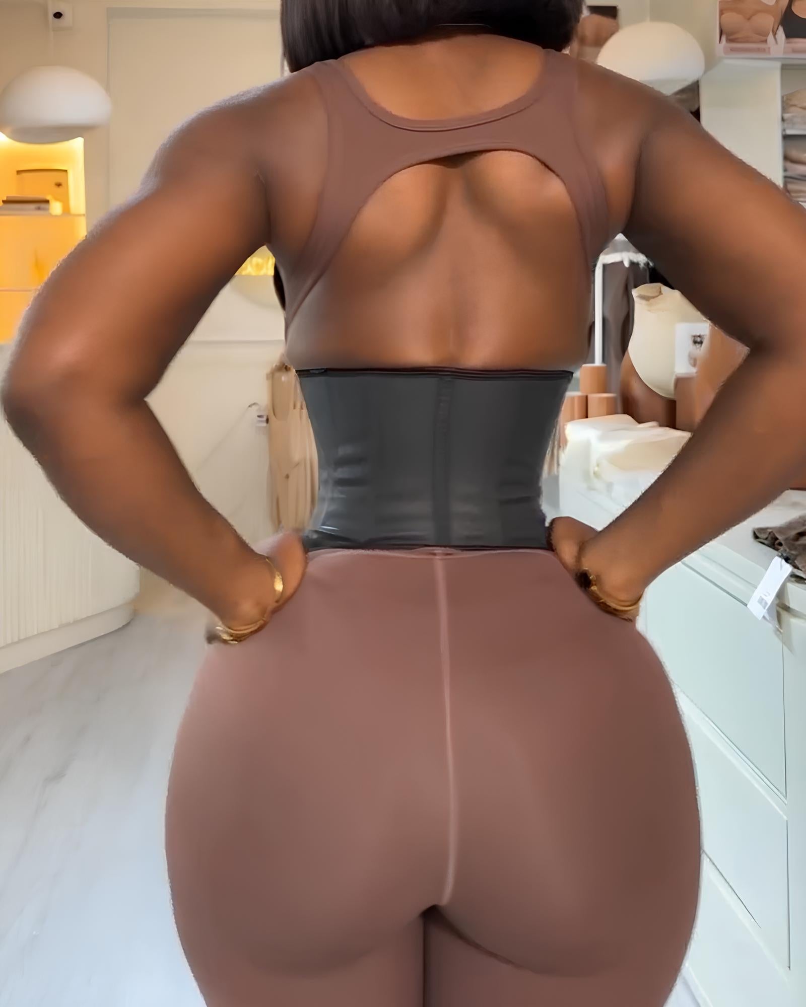 Artificial Leather Buckle Closure Waist Shaper Belt