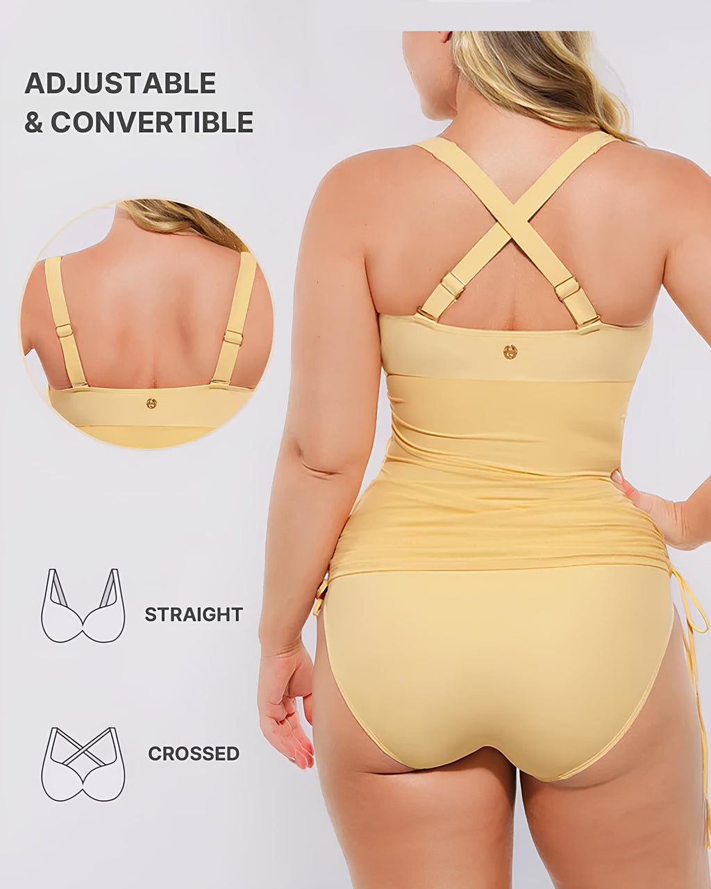 V-neck Elastic All In One Mesh Wrap Shaping Swimsuit