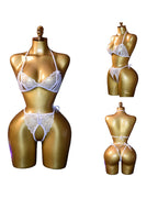 Open Crotch Three-point Two-piece Sexy Lace Underwear Women's Sexy Passion Thong