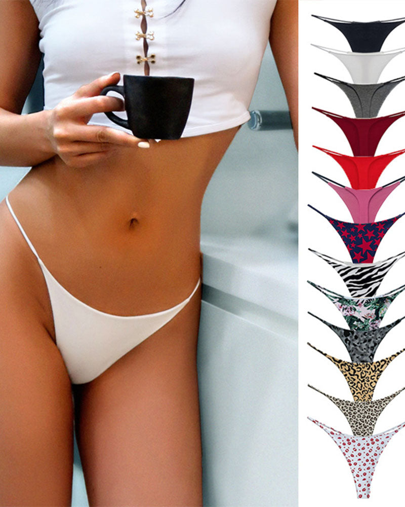 Double-Layer String Cotton T-Back Thong