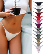Double-Layer String Cotton T-Back Thong