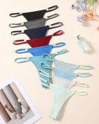 Cotton Threaded T-Pants Women's Low Waist Hip Lifting Fitness High Fork Fashionable Thong