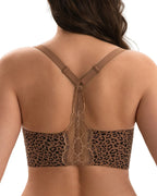 Women's Seamless Deep V Wire-Free Lace Back Vest Bra