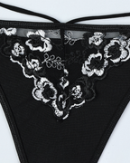 Luxury Floral Embroidered Crisscross Strap Lingerie Set