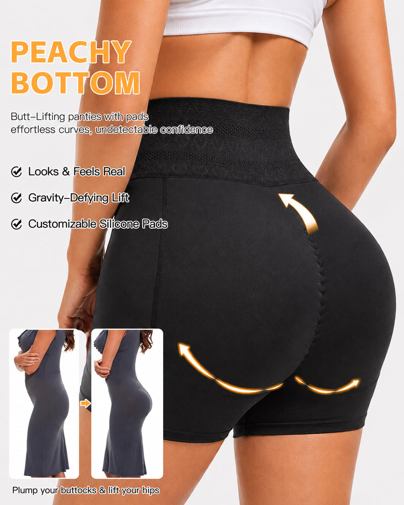 High Waist Tummy Control Hook-eye Hip-enhancing Shaping Shorts