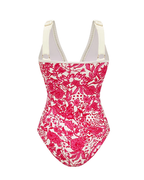 V Neck Ruffle Printed Swimsuit Set