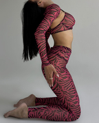 Sexy Zebra Print 4-Piece Lingerie Set