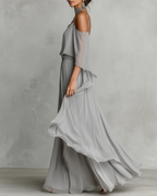 Chiffon Off-Shoulder Cami Wide-Leg Pants Set