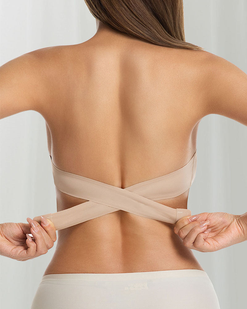 Women's Strapless Bra with Cross Side Buckle Bras