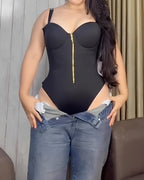 Women's Metal Zipper Tummy Shaper Bodysuit
