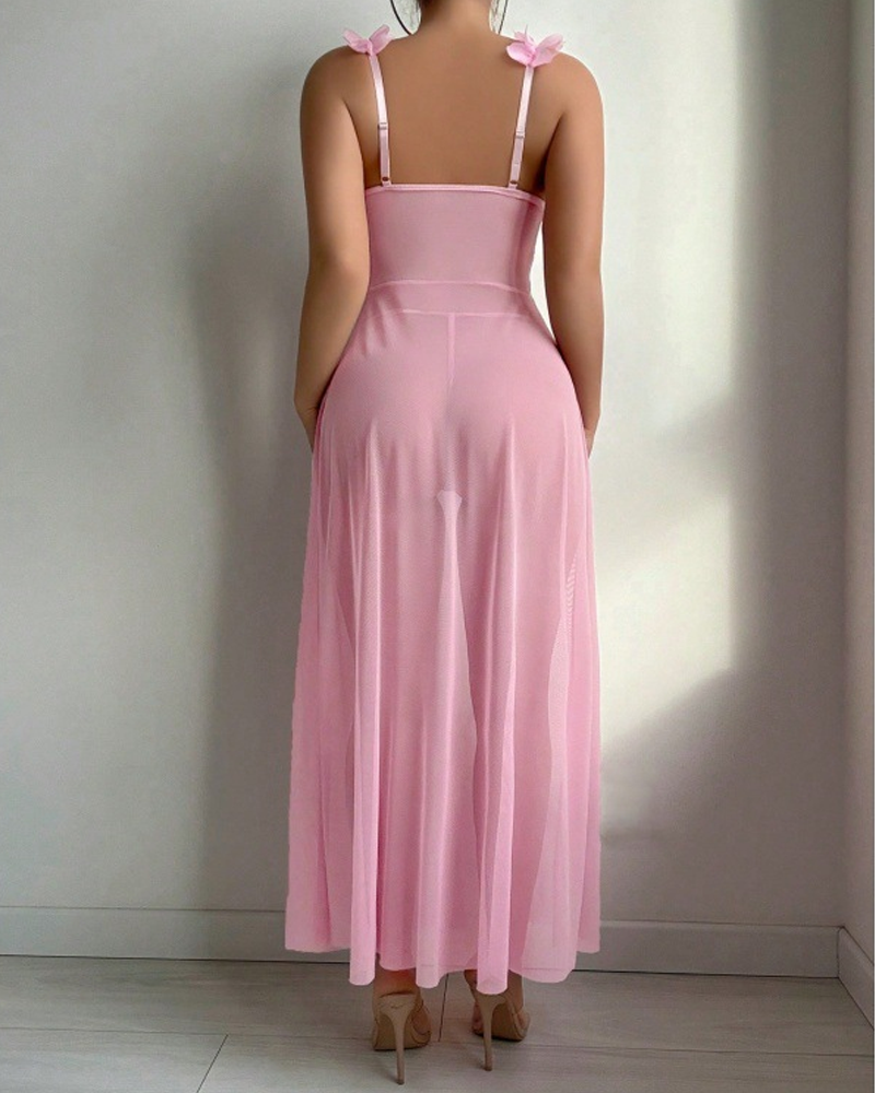 Sexy Printed Split Hem Maxi Nightdress