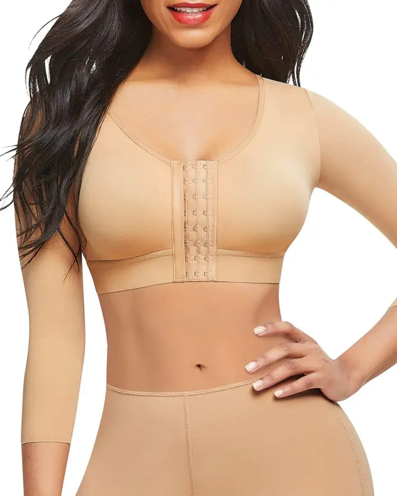 Women's Arm Shaper Arm Liposuction Post-Operation Compression Sleeve Front Opening Shapewear