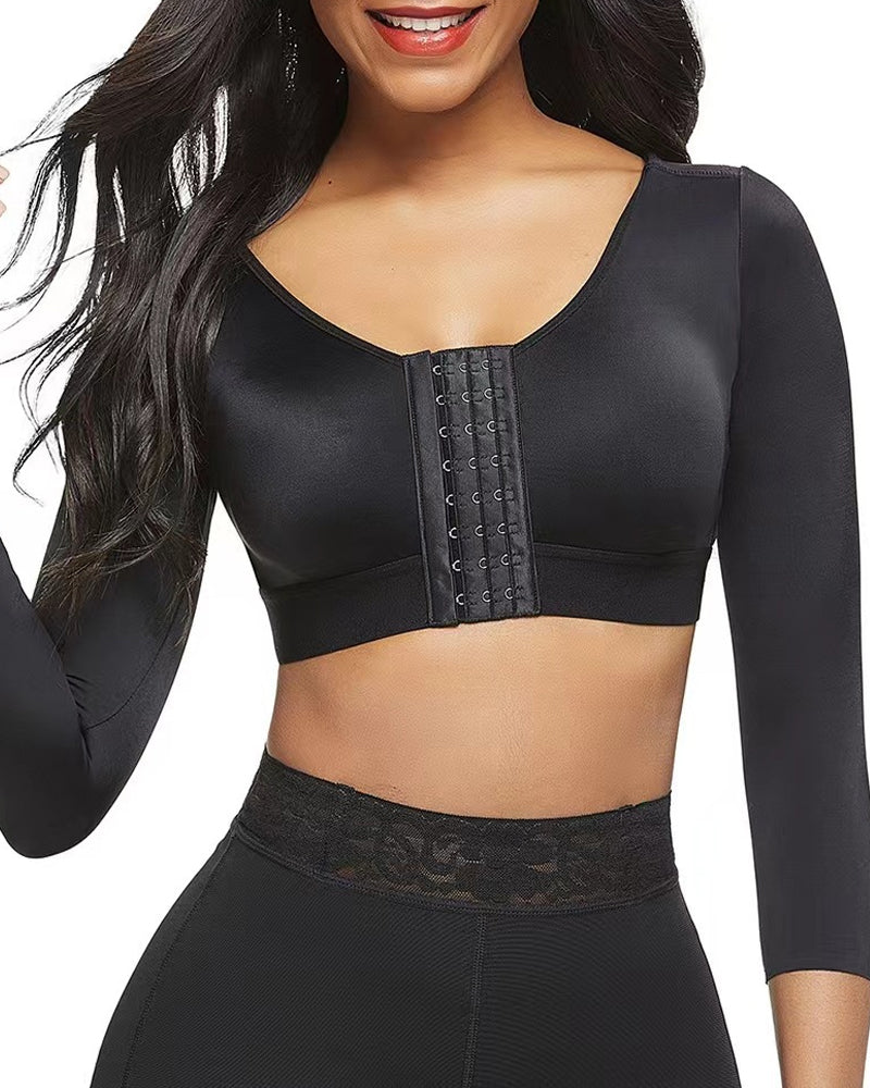 Women's Arm Shaper Arm Liposuction Post-Operation Compression Sleeve Front Opening Shapewear