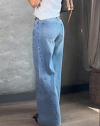 Women's High-waisted Tummy-control Washed Denim Jeans