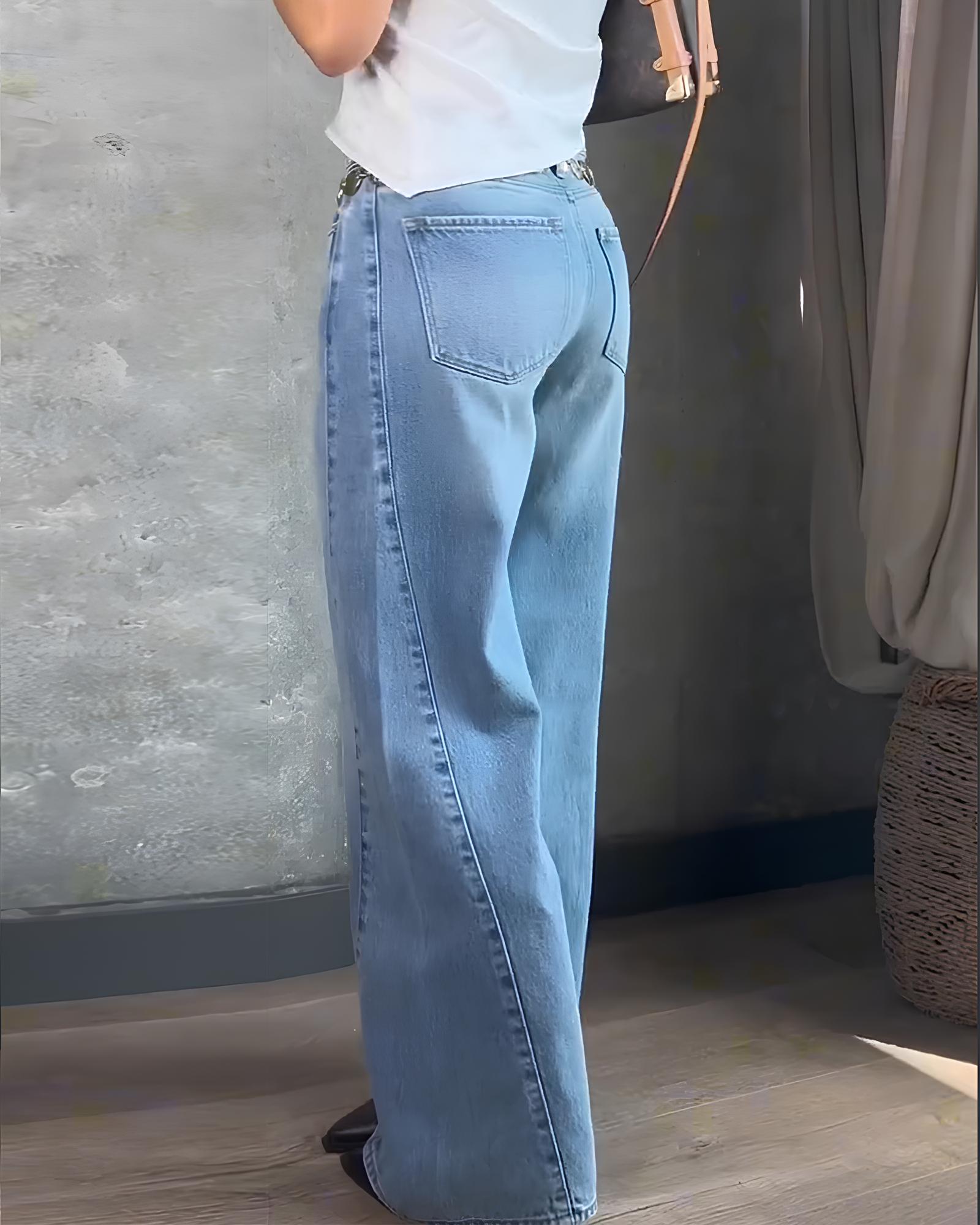 Women's High-waisted Tummy-control Washed Denim Jeans